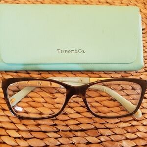 Tiffany & Co. Brown Frame with Blue  Roman Numeral And Diamond Look Glasses